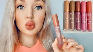 NYX THIS IS MILKY GLOSS TRY-ON AND REVIEW 👄