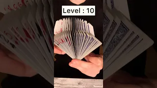 10 Levels Of Card Shuffling 😱 #magic #cardistry #tricks #shortsvideo #shorts #short #levelup