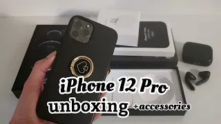 iPhone12 Pro Unboxing Set up+Black accessories & Black-pods! Graphite |Annee Fair🖤