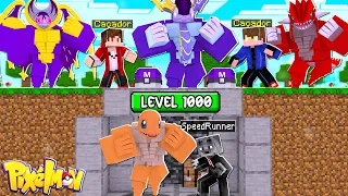 Minecraft Pixelmon Manhunt (1 Speedrunner VS 2 Caçadores) de Pokémon Inicial LEVEL 1000