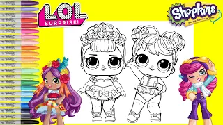 LOL Surprise Dolls Makeover as Shopkins Shoppies Rosa Pinata and Skyanna LOL Surprise Coloring Book