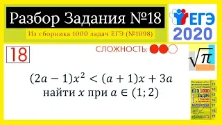 Разбор задачи №18 из сборника 1000 задач ЕГЭ (№1098)