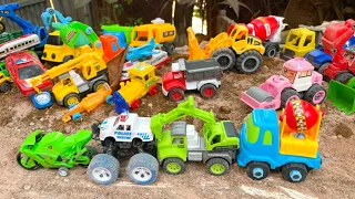 Worker Toys playing Motorcycles, Police Car, Excavator, Bulldozer Activities | Kid Video |