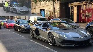 Supercars Accelerating Leaving Car Meet In London | SVJ, SV, Murcielago, 720s, 812 GTS Novitec, GTR