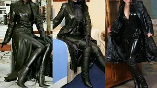 Fabulous and very stylish leather long power dresses #leather #leatherfashion