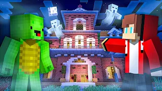 JJ And Mikey ESCAPING THE HAUNTED HOUSE - Minecraft Maizen Mizen Mazien Parody