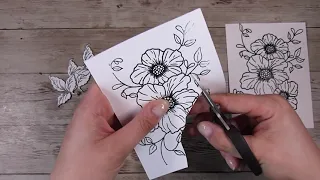 Using up More of Paper Napkins - Clean and Simple White Flowers in Card Making Techniques