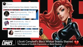 J.Scott Campbell's Black Widow Beauty Shamed | The Appeal of Stylistic Expression vs Bland Realism