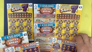 🤑🤑Let’s have a Super 7’s Coffee Break & scratch some Cash Vault Jewels too, what will we find 🤑🤑