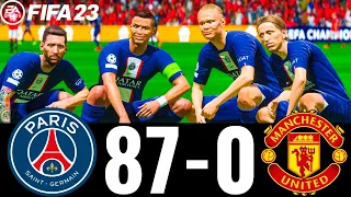 FIFA 23 - MESSI, RONALDO, MBAPPE, NEYMAR, ALL STARS | PSG 87-0 MAN UTD -UCL FINAL !