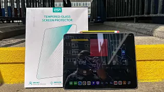 ESR Tempered Glass Screen Protector for iPad Pro M1 with Alignment Tool install & Review!