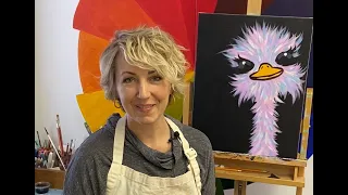The Ostentatious Ostrich Painting Tutorial - Acrylic Painting Tutorial