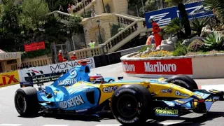 FERNANDO ALONSO ONBOARD RENAULT V10  2005  GP MONACO de FORMULA 1 BEST LAP