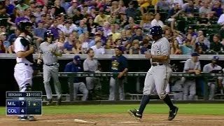 MIL@COL: Peterson hits an RBI single up the middle