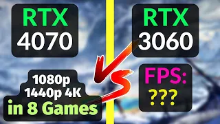 RTX 4070 vs RTX 3060 12GB TEST in 8 GAMES - 1080p 1440p 4K