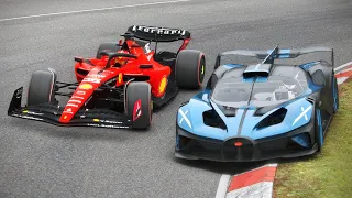 Ferrari F1 2023 SF-23 vs Bugatti Bolide at Nordschleife [4K 60 FPS]