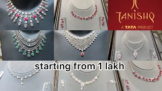 Tanishq diamond necklace design with price || New diamond necklace with diamond earrings design