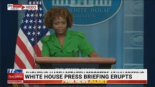 White House press briefing erupts after journalist shouts at Karine Jean-Pierre