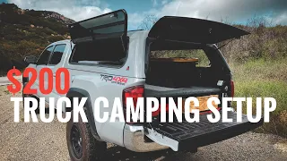 Overland Truck Camping Setup for UNDER $200 Dollars!!! | Toyota Tacoma