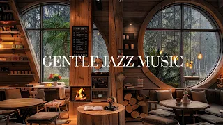 Warm Relaxing Space on Rainy Days | Gentle, Smooth Jazz Music for Work and Study