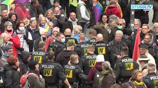 Polizei greift bei Ansammlung von Querdenken in Stuttgart durch