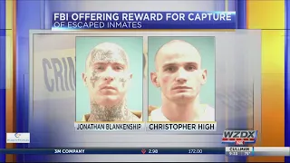 FBI offers reward for MS escaped inmates