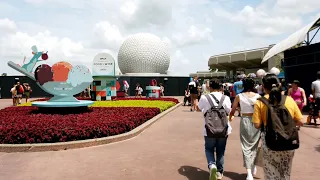 EPCOT Full Walking Tour in the Hot Summer of 2022, Orlando Florida USA · Walt Disney World 4K
