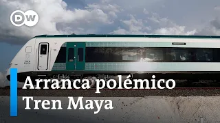 El presidente mexicano inaugura primer tramo del Tren Maya entre críticas de ecologistas