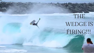 ONE BIG SWELL AT THE WEDGE, NEWPORT BEACH WITH TANNER MCDANIEL & CRAIG WHETTER