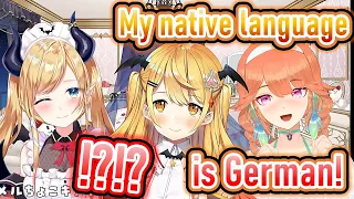 Mel and Choco are surprised to know Kiara's native language is German.【Hololive/English subtitles】