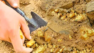 It's amazing! I found million $$ dollar of gold treasure under stone at mountain, mining exciting
