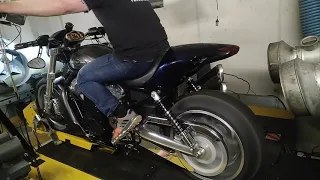 Harley Davidson V Rod supercharged on Dyno
