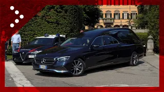 Silvio Berlusconi's hearse leaves his Arcore residence headed to Valenza Po for cremation ceremony