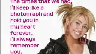 Hannah Montana Forever  ill always remember you lyrics on screen