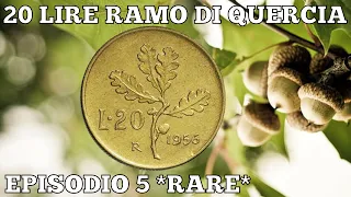 MONETE REPUBBLICA ITALIANA EPISODIO 5 MONETE RARE DA 20 LIRE RAMO DI QUERCIA - NUMISMATICA