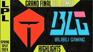 TES vs BLG Highlights ALL GAMES Playoffs GRAND FINAL LPL Spring 2024 TOP Esports vs Bilibili Gaming