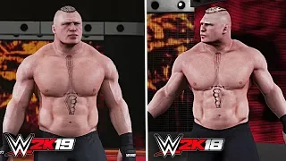 WWE 2K19 vs WWE 2K18 Brock Lesnar Entrance Comparison