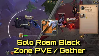 Albion online PVE / Gather - Solo Roam Black Zone Battleaxe Gameplay