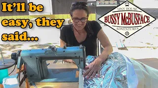Sewing Insulated Curtains for our Skoolie: the Struggle is Real!