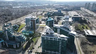 Drone flight across the USCE area. Belgrade. Serbia (HD quality)