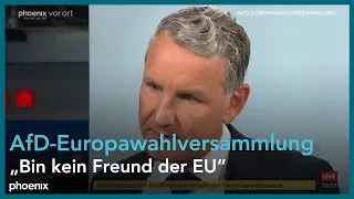 AfD-Europawahlversammlung: Björn Höcke (Landesvorsitzender Thüringen) zur neuen EU-Politik