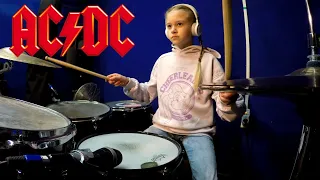 AC/DC - Highway To Hell - Drum Cover by Valya 11 y.o.