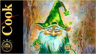 St. Patrick's Day Gnome Leprechaun Beginner Acrylic Step by Step Tutorial with Ginger Cook