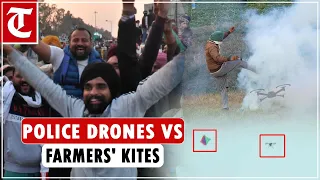 Farmers counter tear gas drones with kites at Shambhu border