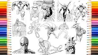 SPIDER-MAN With Other Awesome Superheroes Coloring Pages | Month October Collection ( Oct/2019 )