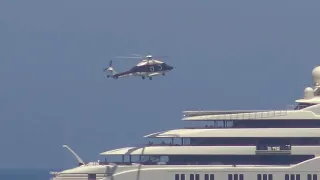 Helicopter landed on DILBAR Mega Yacht! Unique moment!