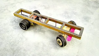 How to make rc bus chassis with very simple steering from cardboard | a k khan project