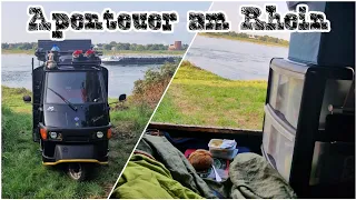 Micro Abenteuer Ape50 TOUR mit ÜBERNACHTUNG am Rhein ( Mini Camper )