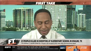 First Take | Stephen A. empathy with Steve Kerr & LeBron sound of Tragic Shooting in Uvalde, Texas