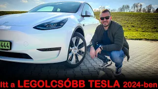 Milyen a LEGOLCSÓBB TESLA 2024-ben? Tesla Model Y RWD bemutató I E-percek